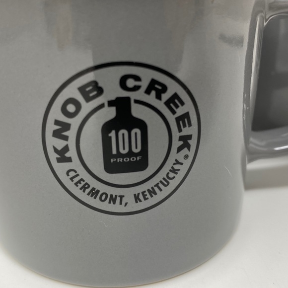 Set of Two Knob Creek Kentucky Bourbon Whiskey Ceramic Mugs Cups Gray Black Logo - Picture 3 of 8